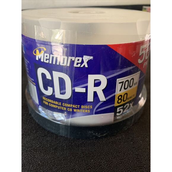 MEMOREX Music CD-R 50 PK pack Spindle 52X 700MB 80min Blank CD New Sealed - Picture 1 of 6